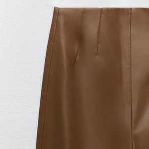 Zara High-Waisted Faux Leather Leggings